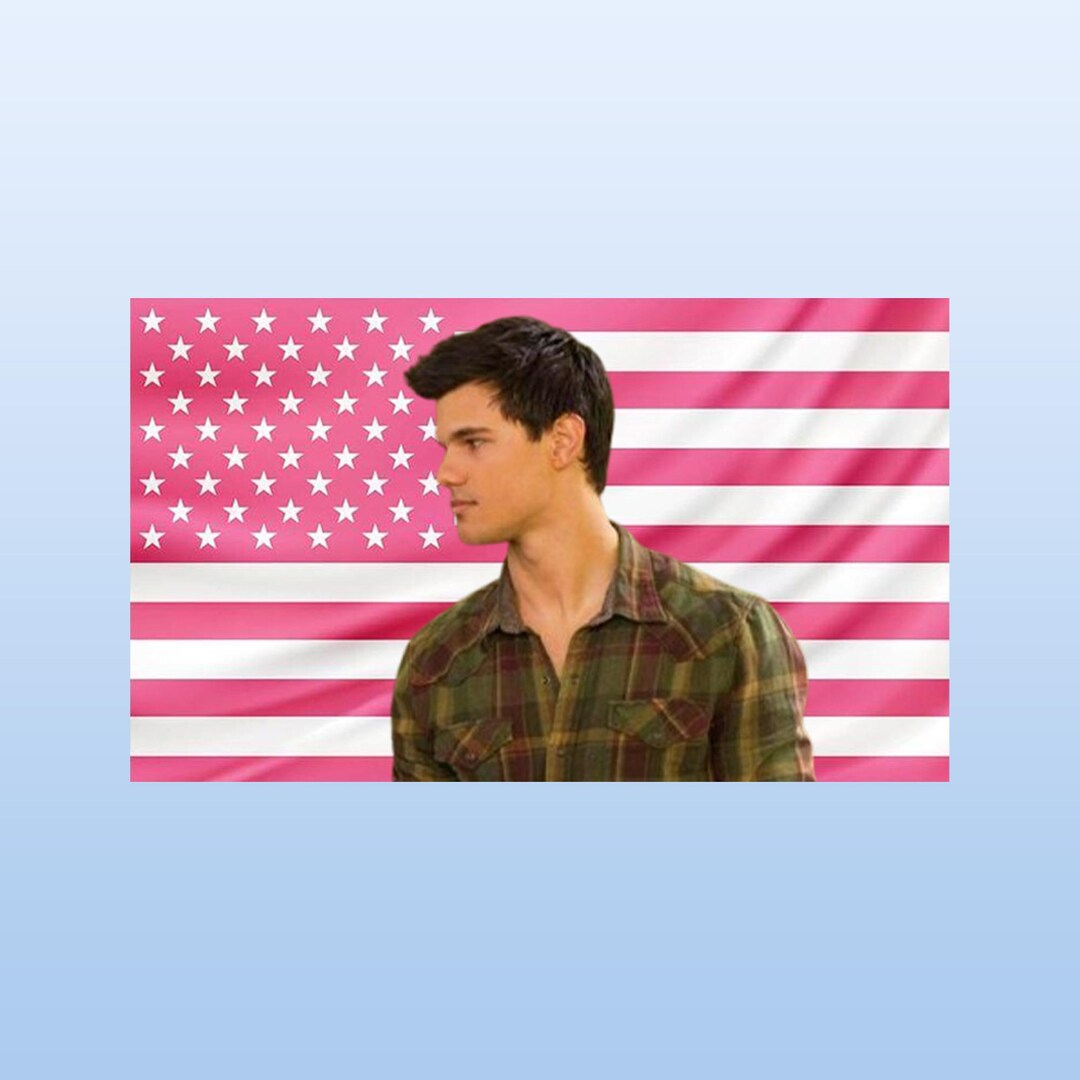 Jacob Rokas Flag Plus Jacob Black Pink American Flag Tapestry - Twilight Werewolf Wall Decor ...