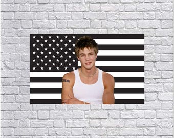 Chad Michael Murray Black American Flag Tapestry – One Tree Hill Wall Art | Actor Decor | Dark Aesthetic TV Flag | Dorm Room Decor