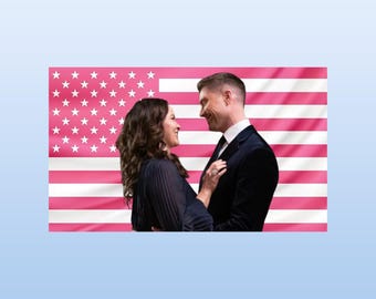 Chenford Pink American Flag Tapestry – The Rookie Wall Art | Lucy Chen & Tim Bradford Aesthetic Decor | TV Fan Flag | Dorm Room Decor
