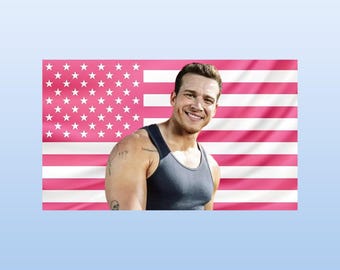 Evan Buckley Pink American Flag Tapestry – 9-1-1 Firefighter Wall Decor | Buck Aesthetic Dorm Room Banner