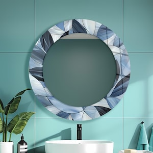 Luxury Abstract Tempered Glass Square Wall Mirror Decor: Modern Hallway Entrance Mirror