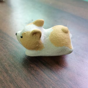Handmade Purple Clay Corgi Tea Pet Lying Puppy Ceramic Ornament Zen Table Figurine Desk Home Office Pottery Collectible Gift