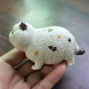 Handmade Purple Clay Fat Pet Spotted Pottery Figurine Vintage Ceramic Kitten Zen Table Ornament Desk Art Gift