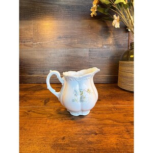 Antique Weimar Porzellan Porcelain Creamer Jug Floral Blankenhain Germany