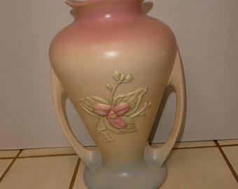 Vintage Hull Wildflower Double Handled Art Pottery Vase W-12 9-1/2