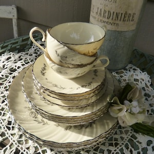 Lenox Rosemont Partial Vintage Set of  Beautiful Lenox  China all in a beautiful ivory color with a glossy finish ~ Elegant Holiday Dining