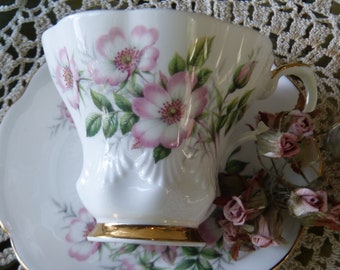 Vintage Bone China by Royal Albert Tea Cup & Saucer, Floral Cup -"Poppy" Flower Series ~ Made in England ~ Home ~ Living, Kitchen ~ Dining