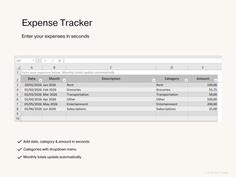 Monthly Budget Tracker Excel Template | Expense Tracker Spreadsheet ...