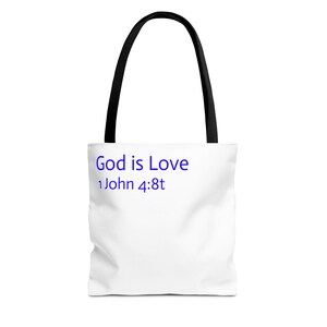 Gott ist Liebe 1 Johannes 4, 8 Tragetasche | Christliche Schrift religiöses Zitat