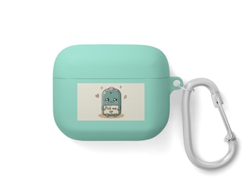 Kawaii AirPods Case | 'Pick Me Up' Illustration, Carabiner Clip