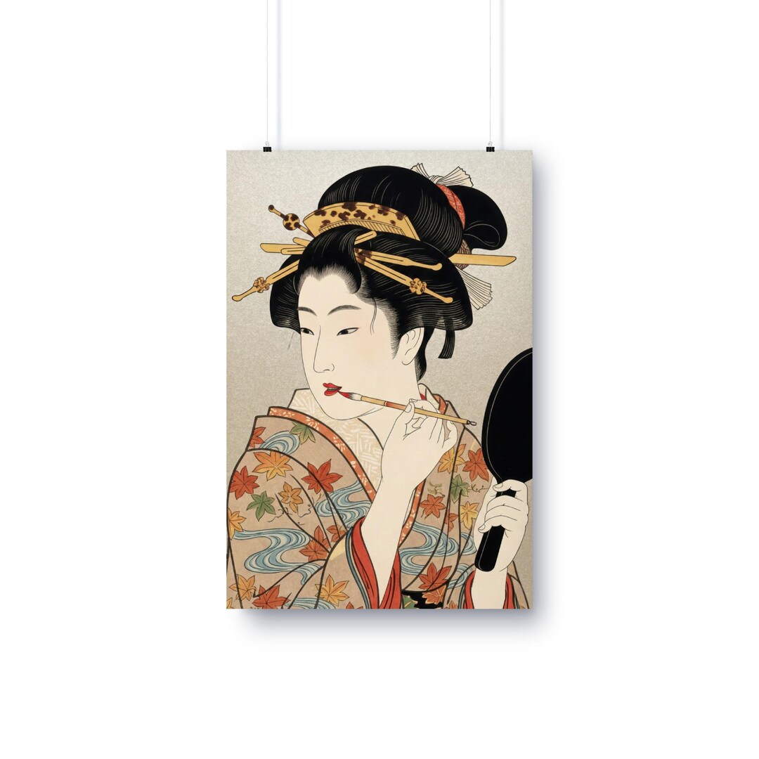 Japanese Art Poster, Geisha Makeup, Ukiyo E Print, Vintage Japan, Edo ...