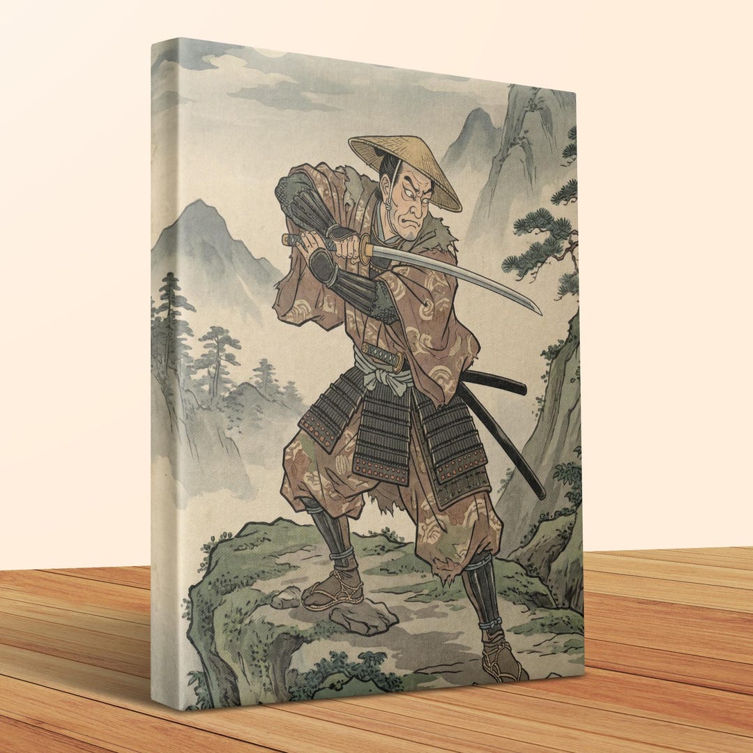 Samurai Warrior Canvas, Ukiyo-e Japanese Art Print, Asian Decor (16
