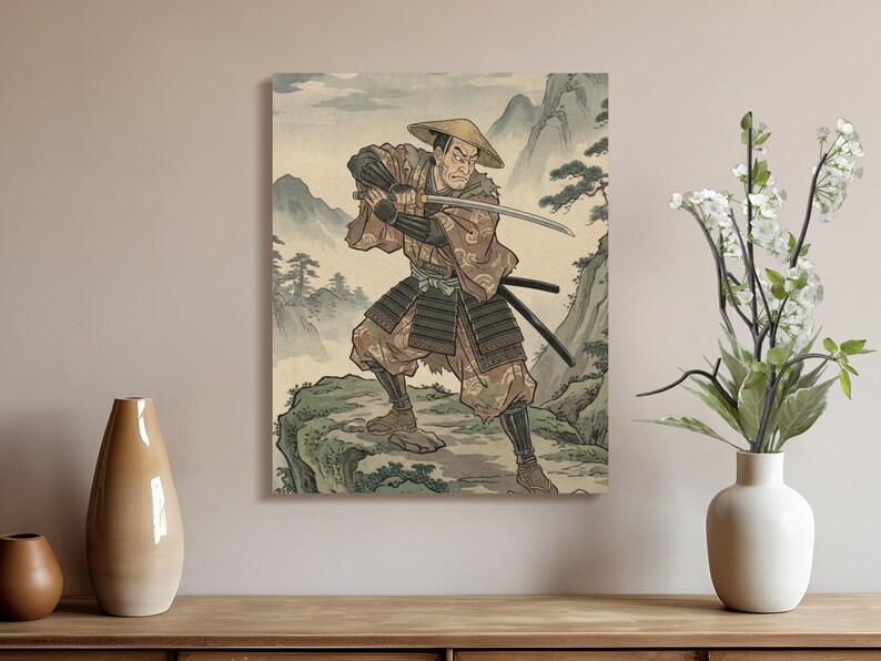Samurai Warrior Canvas, Ukiyo-e Japanese Art Print, Asian Decor (16" X ...
