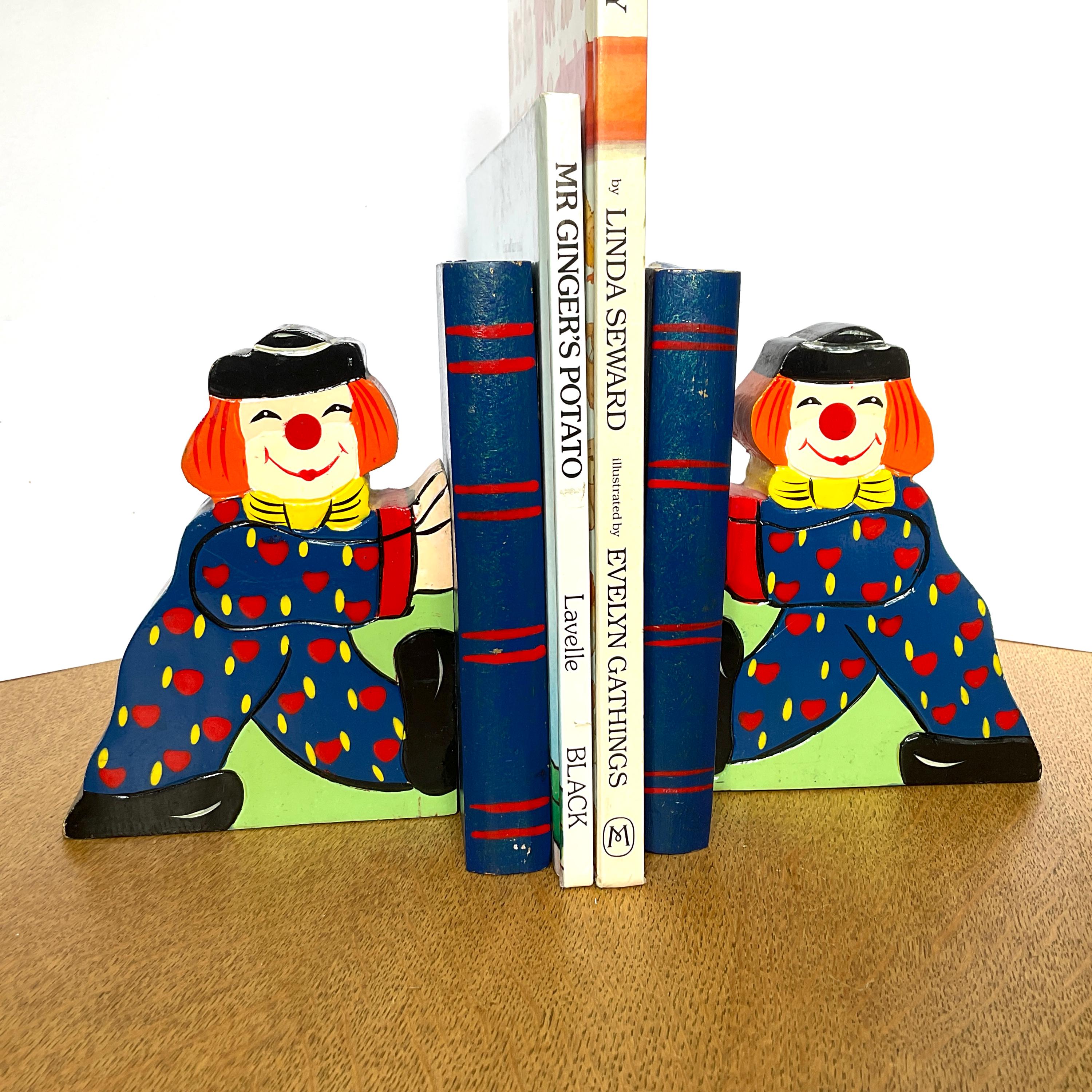 Vintage Clown Book Ends - Etsy