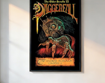 The Elder Scrolls Chapter II Daggerfall Poster、Retro Aesthetic、90s Movie Poster、Vintage Film Print、Noir Wall Art