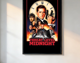 The Office - Threat Level Midnight Poster、Retro Aesthetic、90s Movie Poster、Vintage Film Print、Noir Wall Art