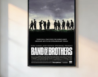 Band Of Brothers Movie Poster、Retro Aesthetic、90s Movie Poster、Vintage Film Print、Noir Wall Art