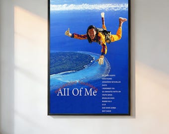 Masayoshi Takanaka Aloha Skydiving Album Art Print Poster、Retro Aesthetic、90s Movie Poster、Vintage Film Print、Noir Wall Art