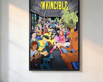 Invincible Movie Poster、Retro Aesthetic、90s Movie Poster、Vintage Film Print、Noir Wall Art