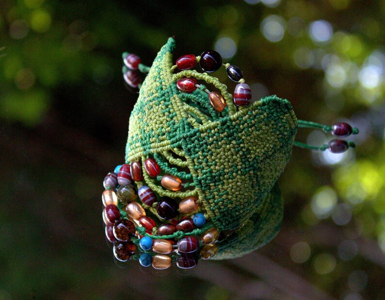 Green bracelet for women boho micro macrame cuff bracelet beaded jewelry tribal jewelry bracelets for festivals original birthday gift