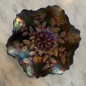 Fenton Holly Carnival Glass Bowl