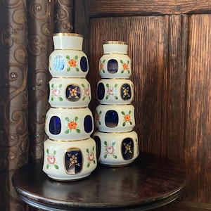 Bohemian Cobalt Blue Glass Vases