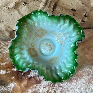 Art Glass Bowl Milk Glass