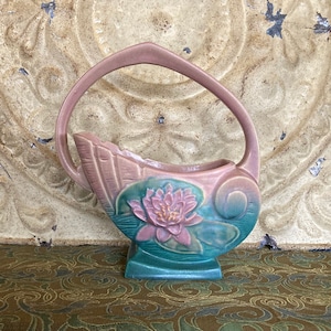 Roseville Pottery Water Lilly Basket