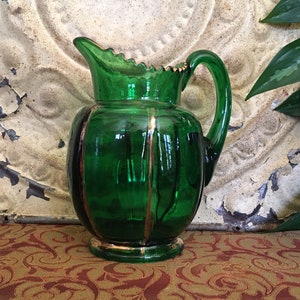 EAPG Green and Gold Pitcher