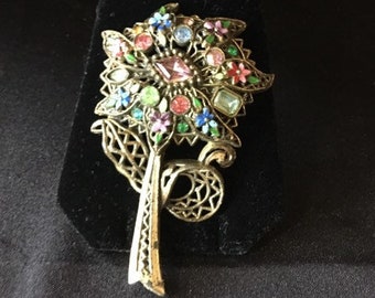 Broach Multi Colored Floral