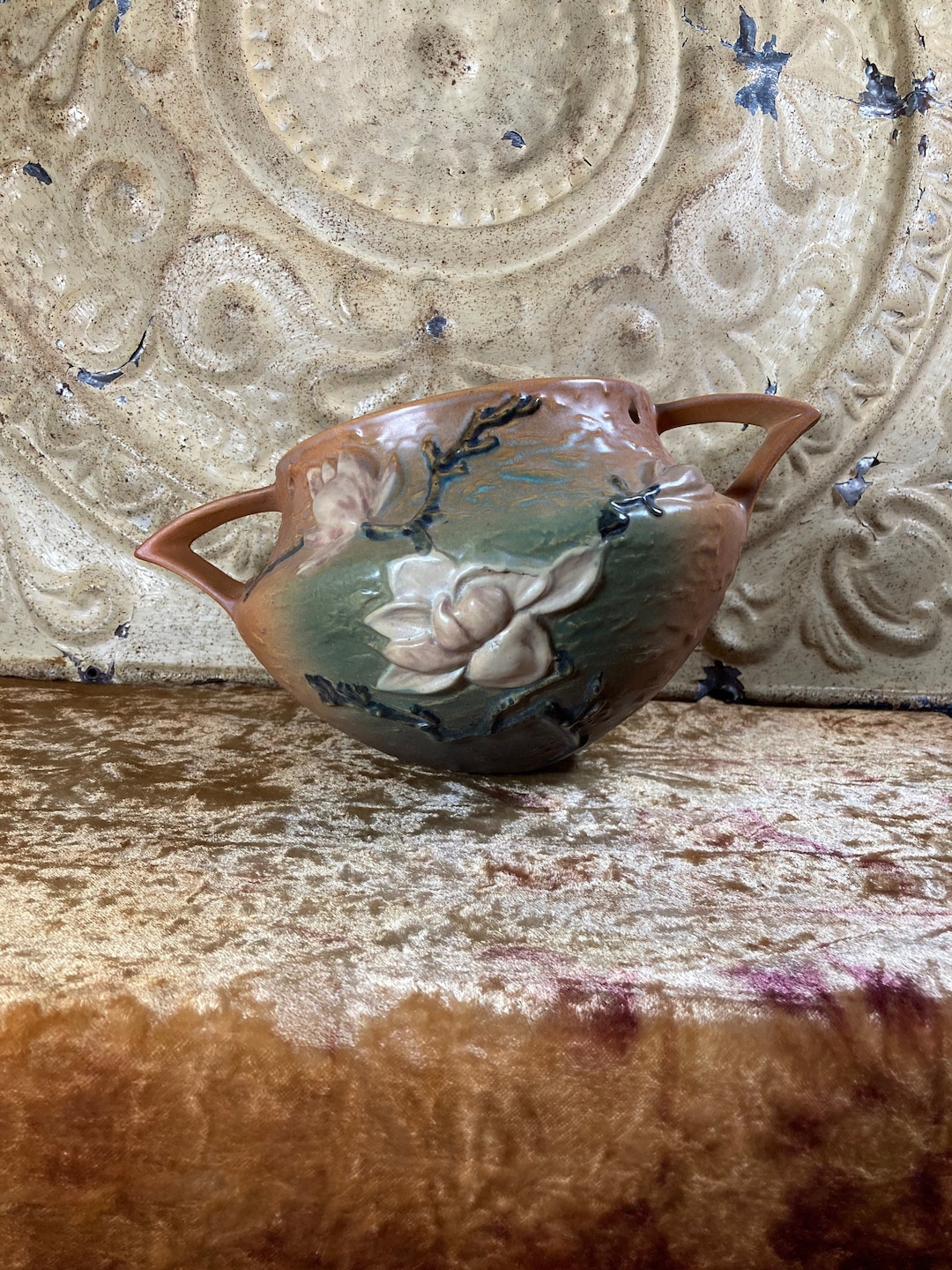ヴィンテージ Wartook Pottery 陶器 花瓶 ガムナッツ ユーカリ Wartook
