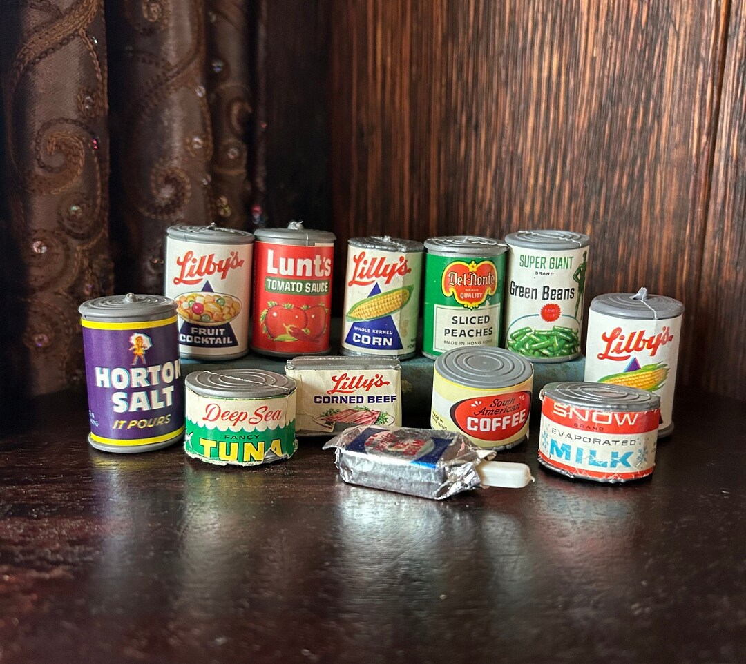 Dollhouse 5 Food Cans Set - Miniature Grocery Tins, 1:12 Scale Kitchen Accessories For Dollhouse - View #9