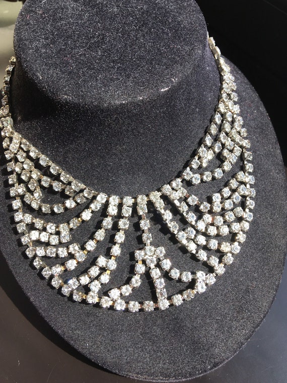 Rhinestone Bridal Hollywood Princess Necklace - image 10