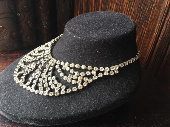 Rhinestone Bridal Hollywood Princess Necklace - image 9