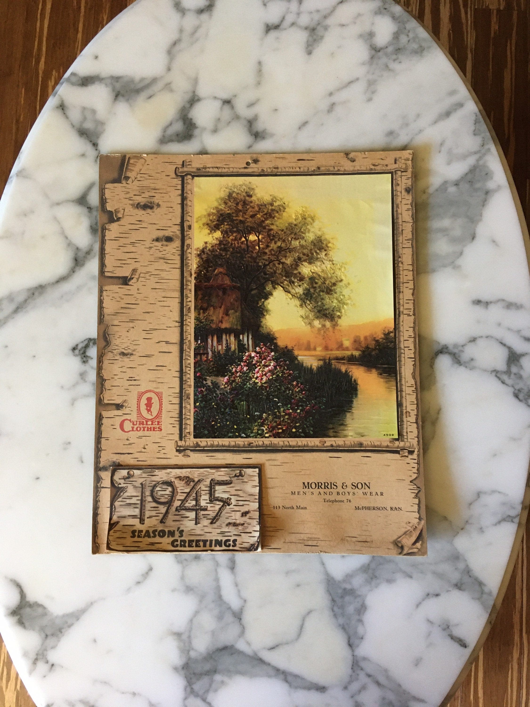1945 Paper Calendar Curlee Clothes - Etsy