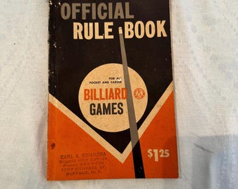 Vintage 1963 Billiard Congress of America Rule Book, Pocket & Carom Pool Booklet, Game Room Decor, Bar Room Man Cave Billiards Collectible