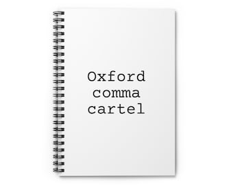 Oxford Comma Cartel Notebook, Editor Writer Gift, Ruled Writing Journal