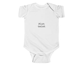Plot Twist Baby Bodysuit, Funny Pregnancy Baby Gift, Book Lover Baby Shower Gift, Literary Newborn Outfit