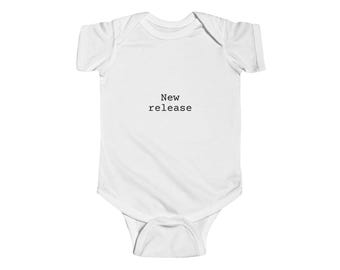 New Release Baby Bodysuit, Book Lover Newborn Gift, Literary Baby Shower Gift, Bookish New Baby Outfit