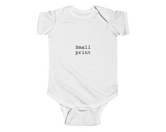 Small Print Baby Bodysuit, Bookish Baby Gift, Writer Reader Baby Clothes, Literary Newborn Gift
