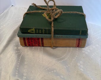Dark Academia vintage boekenset jute gebonden 1940 Hemingway 1960 Shakespeare 3 st