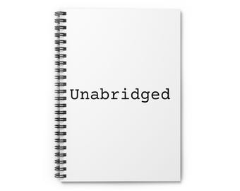 Unabridged Notebook, Reader Writer Gift, Ruled Literary Journal