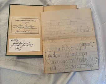 1925 Antique Book When I Was A Girl In France Georgette Beuret w/ 1929 Ephemera