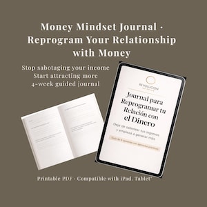 Money Mindset Journal in Spanish | Increase Your Income & Stop Self-Sabotage | Reprogram Money Beliefs | PDF Workbook