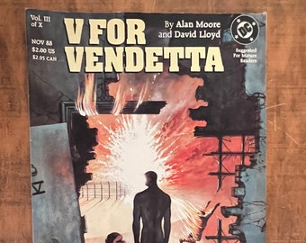 V For Vendetta, Volume III out of X, Nov. 1988, DC Comics, Very Good Condition!