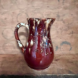 Vintage Roseville Pottery R.R.P. Co. Brown Speckled Drip Glaze 6 Inch Pitcher, Excellent Condition!