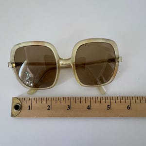 Vintage Oversized 1970's Sunglasses, Translucent, French, Square Shape No. 1022 Bild 11
