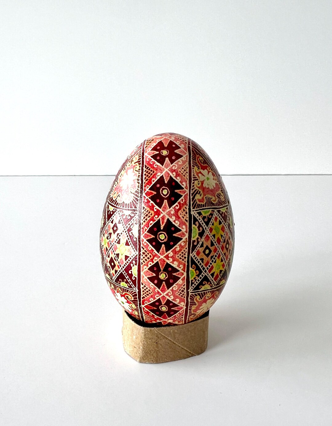 Vintage Pysanka Ukrainian Goose Size Easter Egg Pink, Red - Etsy