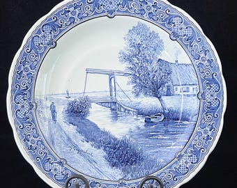 Decorative Wall Plate by Boch for Royal Sphinx, Delft, Based on G. Poggenbeek