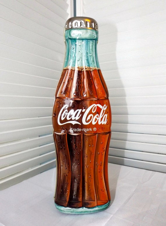 Coca-cola Tin From 1997, Glass Bottle Design, Vintage! Excellent